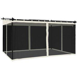 vidaXL Tonnelle avec parois en filet cr&egrave;me 4x3 m acier