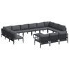 vidaXL Ensemble de canap&eacute; de jardin 14 pc Noir Acier