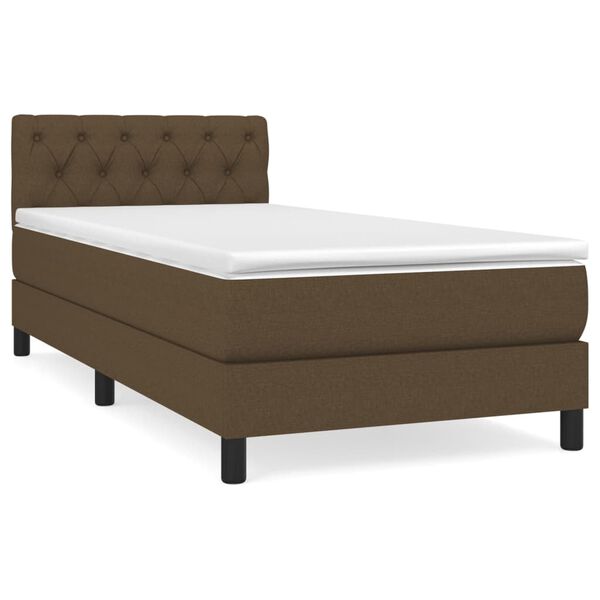 vidaXL Sommier &agrave; lattes de lit avec matelas Marron fonc&eacute; 80x200 cm