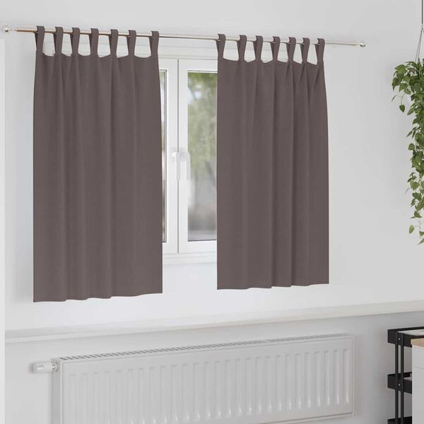vidaXL Rideaux occultants avec anneaux 2 pcs Marron fonc&eacute; 140 x 140 cm