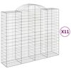 vidaXL Paniers &agrave; gabions arqu&eacute;s 11 pcs 200x50x160/180 cm Fer galvanis&eacute;