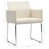 vidaXL Chaises &agrave; manger lot de 2 aspect de lin blanc tissu