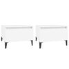 vidaXL Tables d'appoint 2 pcs Blanc 50x46x35 cm Bois d'ing&eacute;nierie