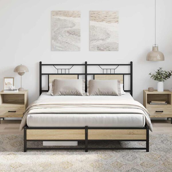 vidaXL Cadre de lit sans matelas ch&ecirc;ne sonoma 140x200 cm