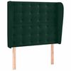 vidaXL T&ecirc;te de lit avec oreilles Vert fonc&eacute; 83x23x118/128 cm Velours