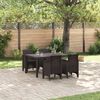 vidaXL Ensemble de salle à manger pour jardin 5 pcs Marron Rattan Polt