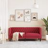 vidaXL Canap&eacute; &agrave; 2 places Chesterfield rouge bordeaux similicuir