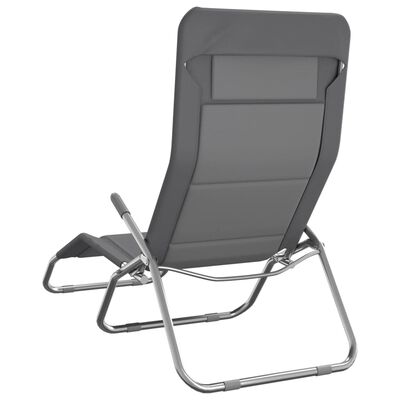 vidaXL Chaises longues pliables lot de 2 gris textilène et acier