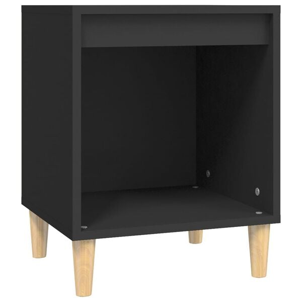 vidaXL Table de chevet Noir 40x35x50 cm Bois d&rsquo;ing&eacute;nierie