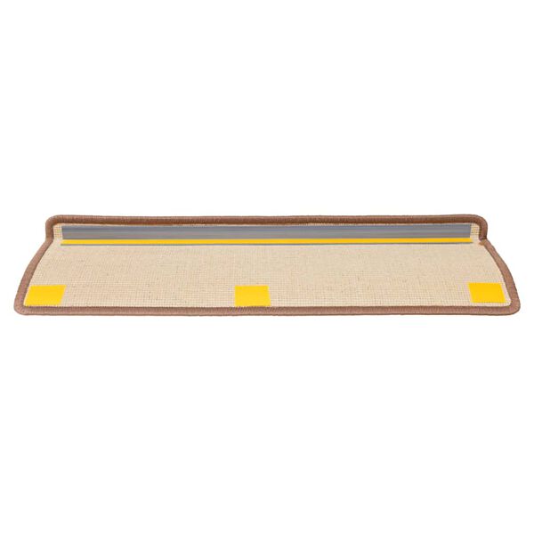 vidaXL Tapis d'escalier 30 pi&egrave;ces 65 x 21 x 4 cm Marron Bord rectangulaire