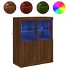 vidaXL Buffet avec lumi&egrave;res LED ch&ecirc;ne marron 81x37x100 cm