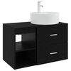 vidaXL Ensemble de mobilier de salle de bain 2 pc Ch&ecirc;ne noir