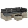 vidaXL Ensemble de canap&eacute; de jardin 7 pc Gris clair polyrotin