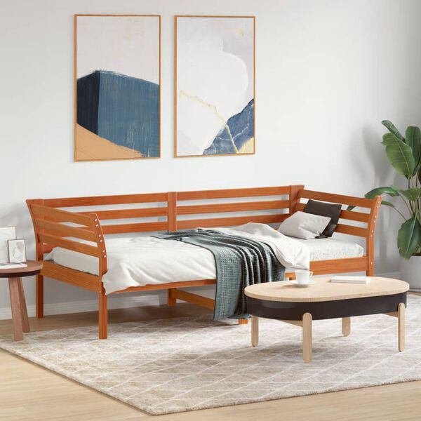 vidaXL Lit de jour sans matelas cire marron 75x190 cm pin massif