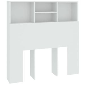 vidaXL Armoire de t&ecirc;te de lit Blanc 100x19x103,5 cm