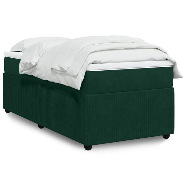 vidaXL Sommier &agrave; lattes de lit avec matelas Vert fonc&eacute; 90x190 cm
