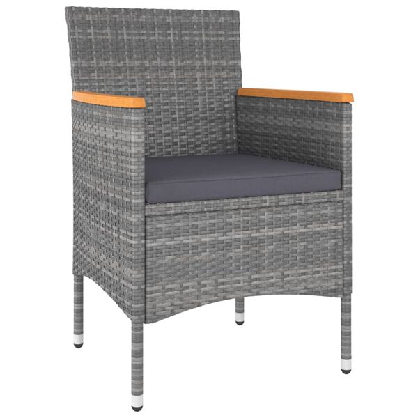 vidaXL Salon de jardin 5 pcs R&eacute;sine tress&eacute;e Gris