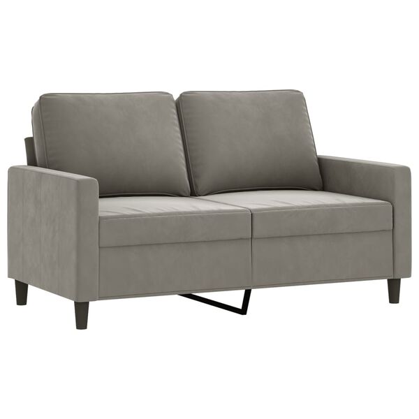vidaXL Ensemble de canap&eacute;s 3 pcs avec coussins Gris clair Velours