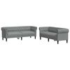 vidaXL Canap&eacute; de salon 2 pcs Gris clair tissu