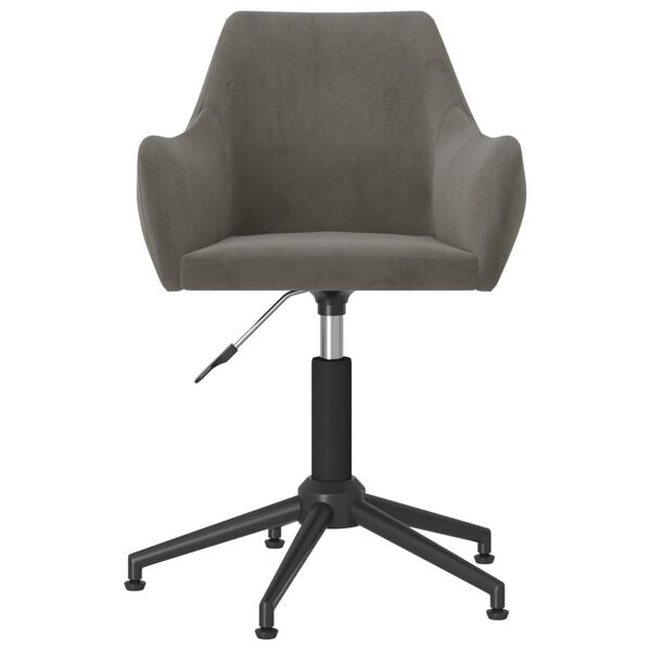 vidaXL Chaises pivotantes &agrave; manger lot de 2 gris fonc&eacute; velours