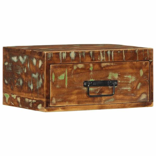 vidaXL Tables de chevet murales 2 pcs bois massif de r&eacute;cup&eacute;ration