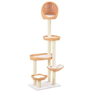 vidaXL Arbre &agrave; chat avec griffoir en sisal Naturel Bois de saule