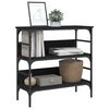 vidaXL Table console noir 75x32x75 cm bois d'ing&eacute;nierie
