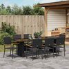 vidaXL Ensemble de salle &agrave; manger pour jardin 9 pcs Noir polyrotin