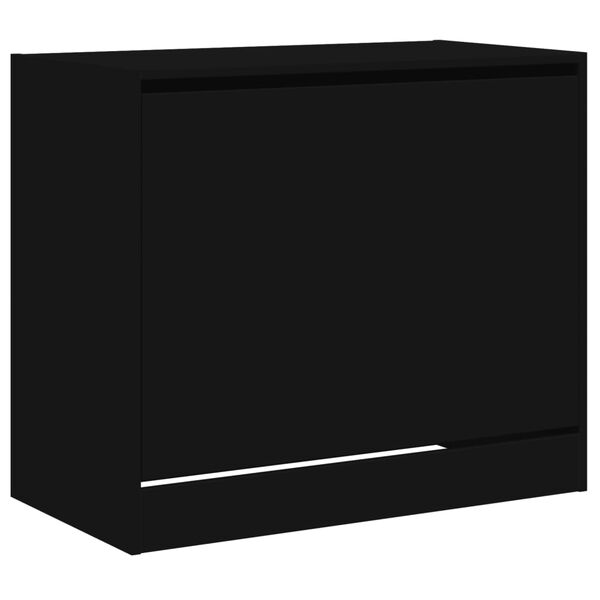 vidaXL Armoire &agrave; chaussures noir 80x42x69 cm bois d'ing&eacute;nierie