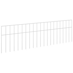 vidaXL Panneau de cl&ocirc;ture de jardin 24 pcs Acier galvanis&eacute; Argent&eacute;