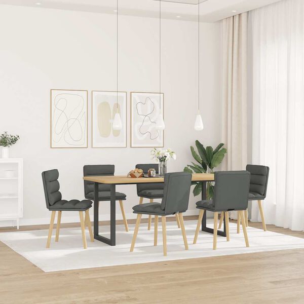 vidaXL Chaises à manger lot de 6 gris foncé tissu
