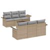 vidaXL Ensemble de canap&eacute; de jardin 7 pi&egrave;ces Beige et gris polyrotin