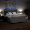 vidaXL Sommier &agrave; lattes de lit avec matelas Gris clair 200x200cm Tissu