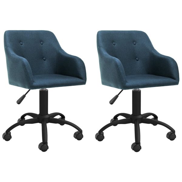 vidaXL Chaises pivotantes &agrave; manger lot de 2 bleu tissu