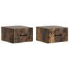 vidaXL Cabinet de chevet mural 2 pi&egrave;ces Ch&ecirc;ne fum&eacute; 34,5 x 33 x 20 cm