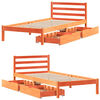 vidaXL Cadre de lit sans matelas cire marron 90x190 cm bois pin massif