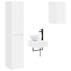 vidaXL Ensemble de mobilier de salle de bain 3 pc Blanc