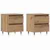 vidaXL Cabinet de chevet 2 pc Ch&ecirc;ne artisanal 40 x 35 x 50 cm