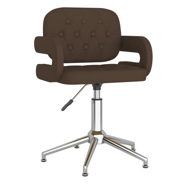 vidaXL Chaises pivotantes &agrave; manger lot de 4 marron similicuir
