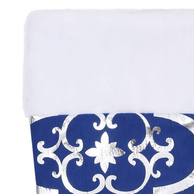 vidaXL Jupe de sapin de Noël de luxe avec chaussette Bleu 150 cm Tissu