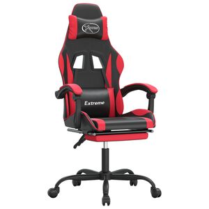 vidaXL Chaise de jeu Noir et rouge Similicuir