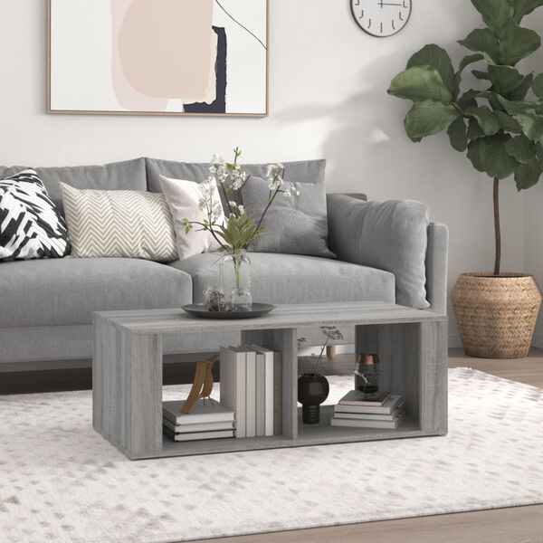vidaXL Table basse Sonoma gris 100x50x36 cm Bois d'ing&eacute;nierie