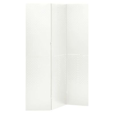 vidaXL Cloison de séparation 3 panneaux Blanc 120x180 cm Acier