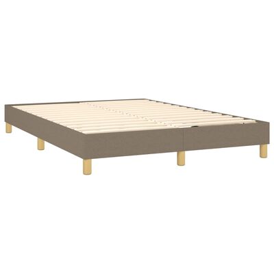 vidaXL Sommier à lattes de lit avec matelas Taupe 140x200 cm Tissu