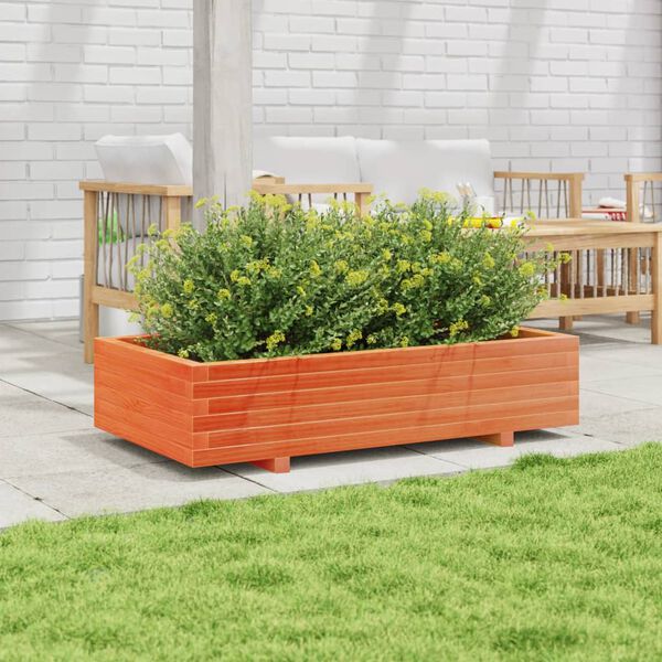 vidaXL Jardini&egrave;re cire marron 110x60x26,5 cm bois de pin massif