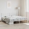 vidaXL Cadre de lit m&eacute;tal sans matelas et pied de lit blanc 200x200 cm