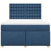 vidaXL Sommier &agrave; lattes de lit avec matelas Bleu 140x190 cm Tissu