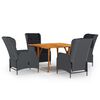 vidaXL Ensemble &agrave; manger de jardin 5 pcs Gris fonc&eacute;