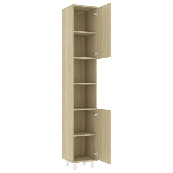 vidaXL Armoire de salle de bain Ch&ecirc;ne sonoma Bois d'ing&eacute;nierie
