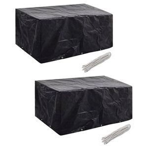 vidaXL Housses de salon de jardin 2 pcs Rotin 10 &oelig;illets 240 x 140 cm